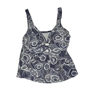 Christina Woman's Tankini Top  Size 10 Black and White